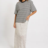 Jazel Slouch Stripe Tee - Black / White