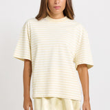 Jazel Slouch Stripe Tee - Lemon / White
