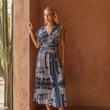 Sass Zendeya Twist Midi Dress in Bandana Print - view 2