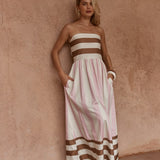 Sass Nea Spliced Strapless Dress in Neapolitan - view 2