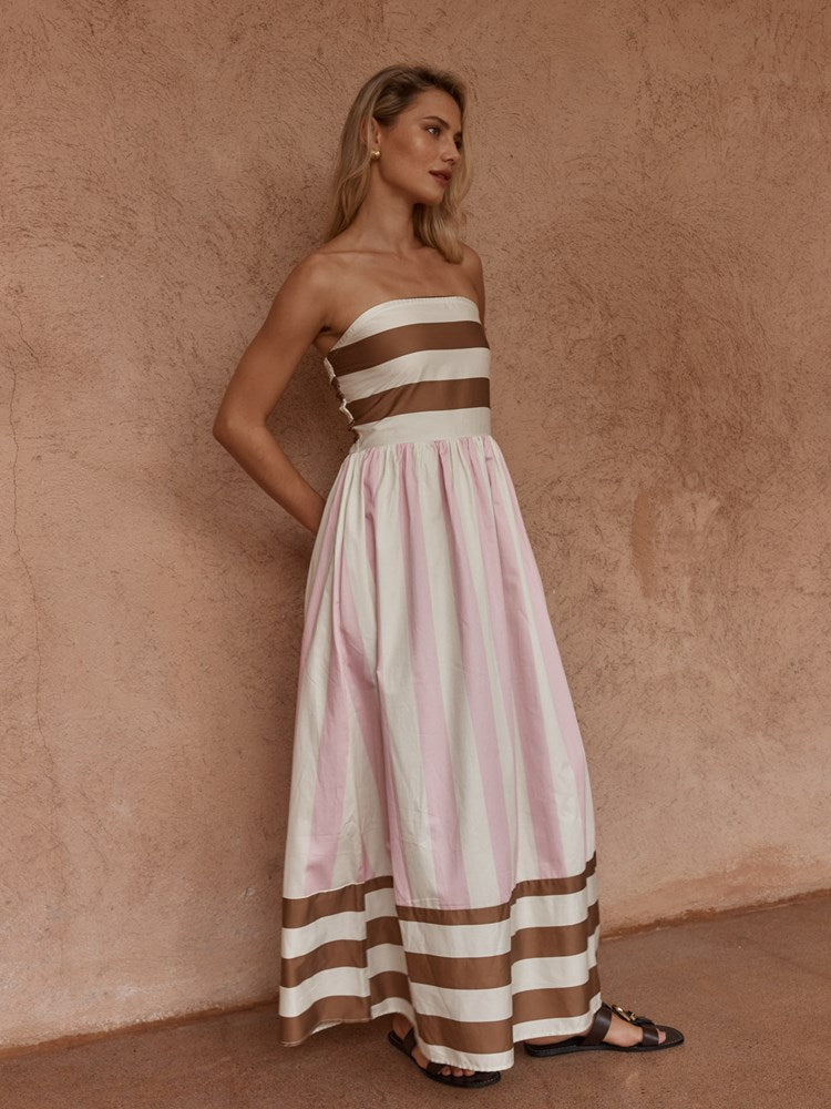 Sass Nea Spliced Strapless Dress in Neapolitan - view 3