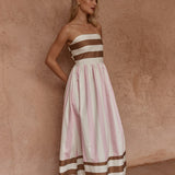 Sass Nea Spliced Strapless Dress in Neapolitan - view 3
