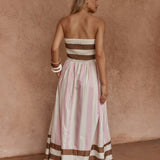 Nea Spliced Strapless Dress - Neapolitan