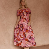 Sass Jo Off Shoulder Dress in Peony Print - view 2