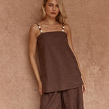 Sass India Embroidered Tunic in Chocolate