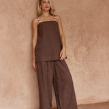 Sass India Embroidered Tunic in Chocolate - view 2