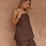 Sass India Embroidered Tunic in Chocolate - view 3