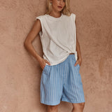 Sass Marley Knot Front Tank in White