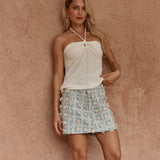 Sass Amilie Halter Jersey Top in White