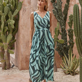Sass Tianna Strappy Sundress in Seaweed Print