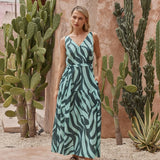 Sass Tianna Strappy Sundress in Seaweed Print - view 2