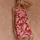 Sass Allie Seamed Swing Dress in Peony Print