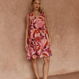 Sass Allie Seamed Swing Dress in Peony Print - view 2