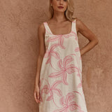 Sass Vienne Mini Shift Dress in Neutral/Pink