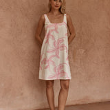 Sass Vienne Mini Shift Dress in Neutral/Pink - view 2