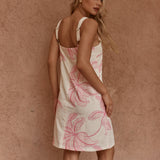 Vienne Mini Shift Dress - Neutral/Pink