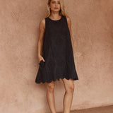 Sass Mavis Broderie Shift Dress in Black - view 2