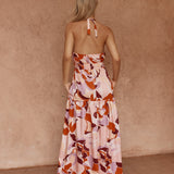 Reese Halter Dress - Peony Print