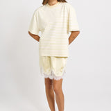 Maddie Lace Hem Mini Skirt - Lemon