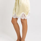 Maddie Lace Hem Mini Skirt - Lemon