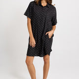 Lizzie Spot Shirt Dress - Black / White