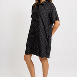 Lizzie Spot Shirt Dress - Black / White