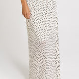 Rachel Spot Mesh Maxi Skirt - White / Black