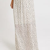 Rachel Spot Mesh Maxi Skirt - White / Black