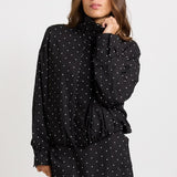 Brookie Spot Bomber Jacket - Black/White