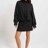 Brookie Spot Bomber Jacket - Black/White