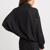 Brookie Spot Bomber Jacket - Black/White