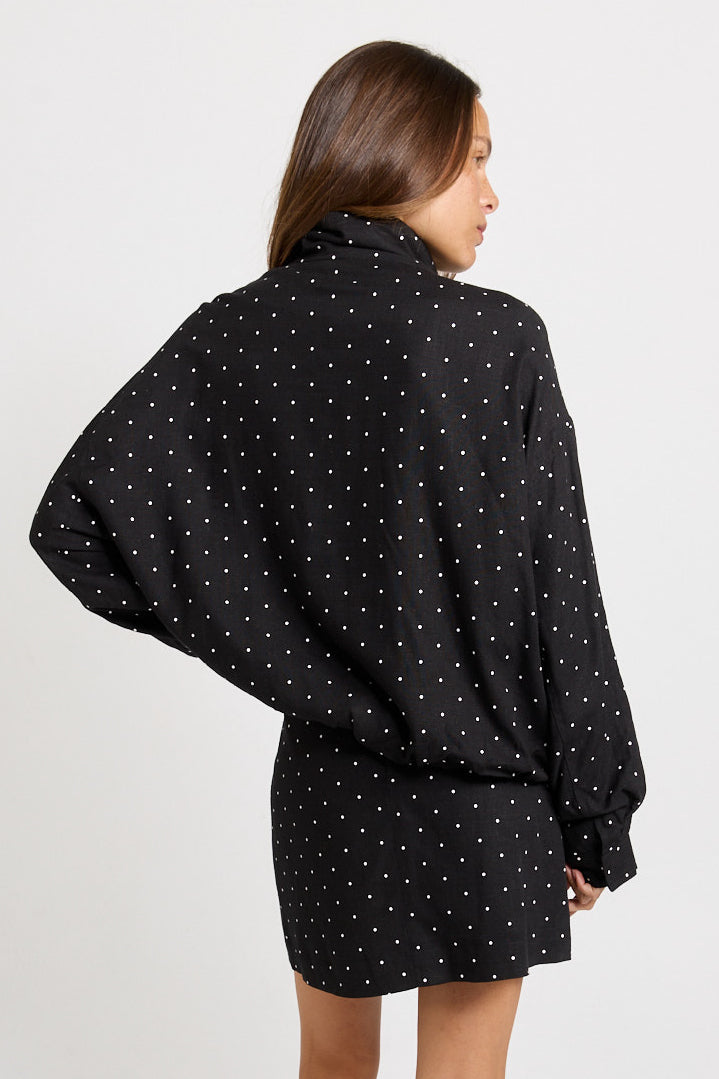 Brookie Spot Bomber Jacket - Black/White