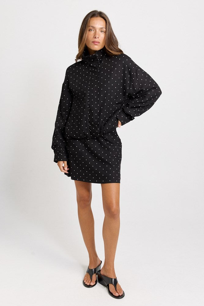 George Spot Mini Skirt - Black / White