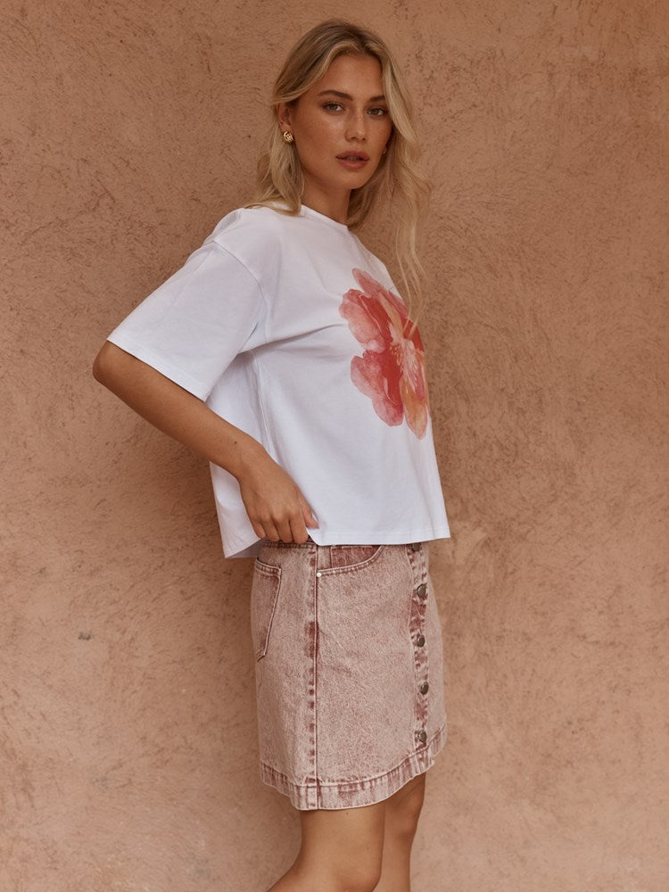 Sass Salore Printed Tee in Peony Print - view 3