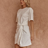 Sass Miller Twist Mini Dress in White - view 3