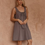 Sass Nola Stripe Mini Dress in Choc Stripe