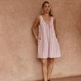 Sass Nikolai Multi Stripe Mini Dress in Pink Multi - view 2