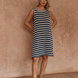 Sass Leah Crochet Mini Dress in Navy/Black/Cream - view 2