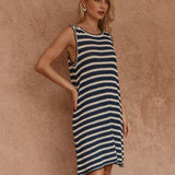 Sass Leah Crochet Mini Dress in Navy/Black/Cream - view 3