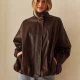 Milo Leather Look Bomber