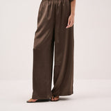 Aurora Satin Pant - Chocolate