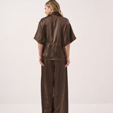 Aurora Satin Pant - Chocolate