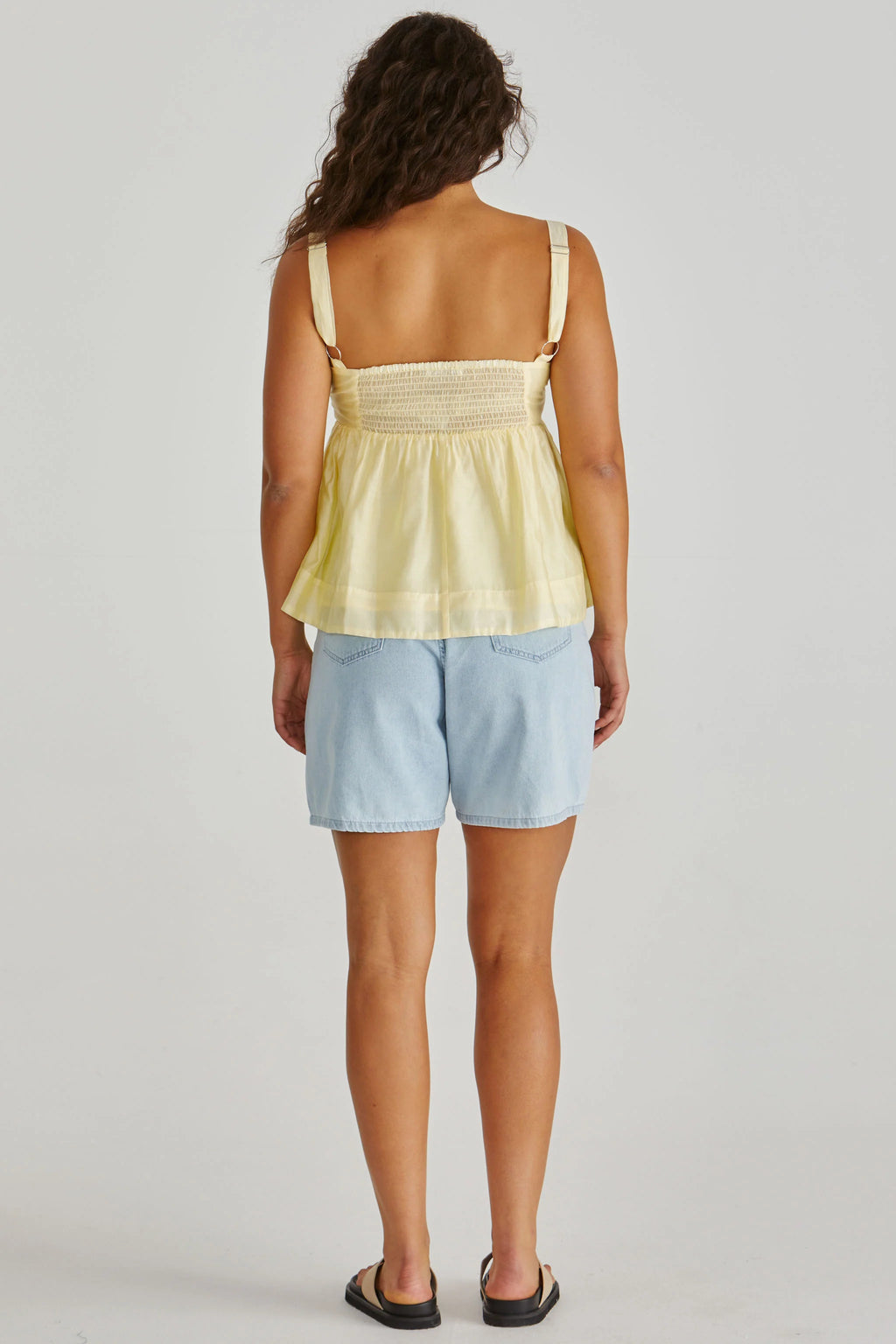 ZANE EMPIRE TOP - Yellow White Stripe