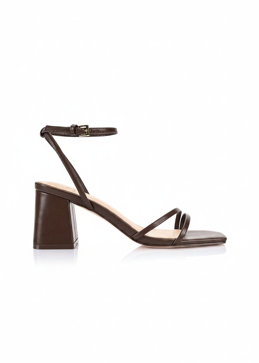 Stevie Block Heel Sandals - Chocolate Brown