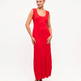 Gili Knit Midi Dress - Red