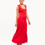 Gili Knit Midi Dress - Red