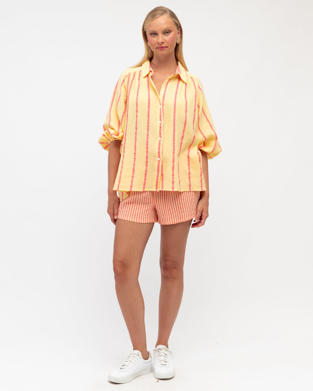 BIANCA STRIPE SHIRT - Yellow/Orange