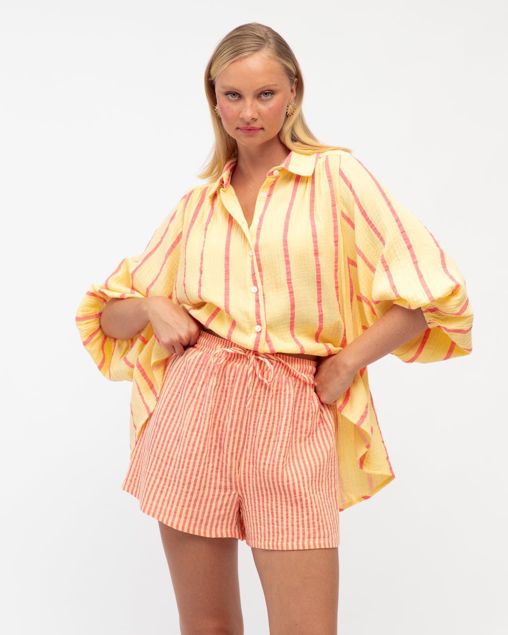 BIANCA STRIPE SHORT - Yellow/Orange