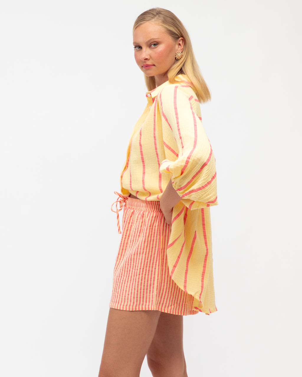 BIANCA STRIPE SHORT - Yellow/Orange