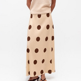 RHEA SKIRT - Mocha Dots